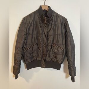 Giacca Winter Puffer Coat Jacket Size Large Goldish Brown Color No Hood Y2K
